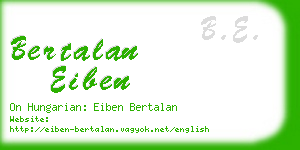 bertalan eiben business card